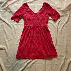 {BCX} Coral Patterned Cocktail Dress